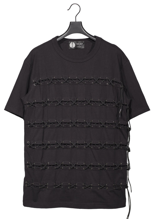 Multiple Lace-up Eyelets T-shirt