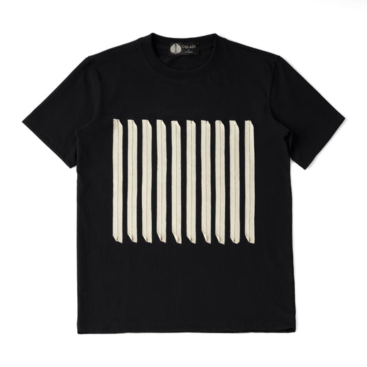 Beige Barcode on Black or White T-Shirt