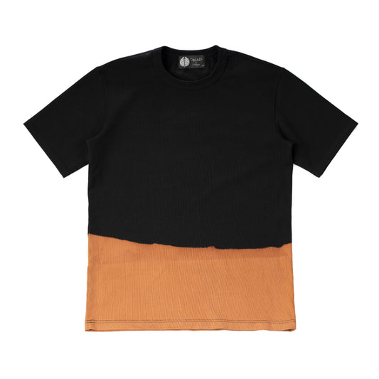 Orange or Gray Bottom Bleached on Black T-Shirt