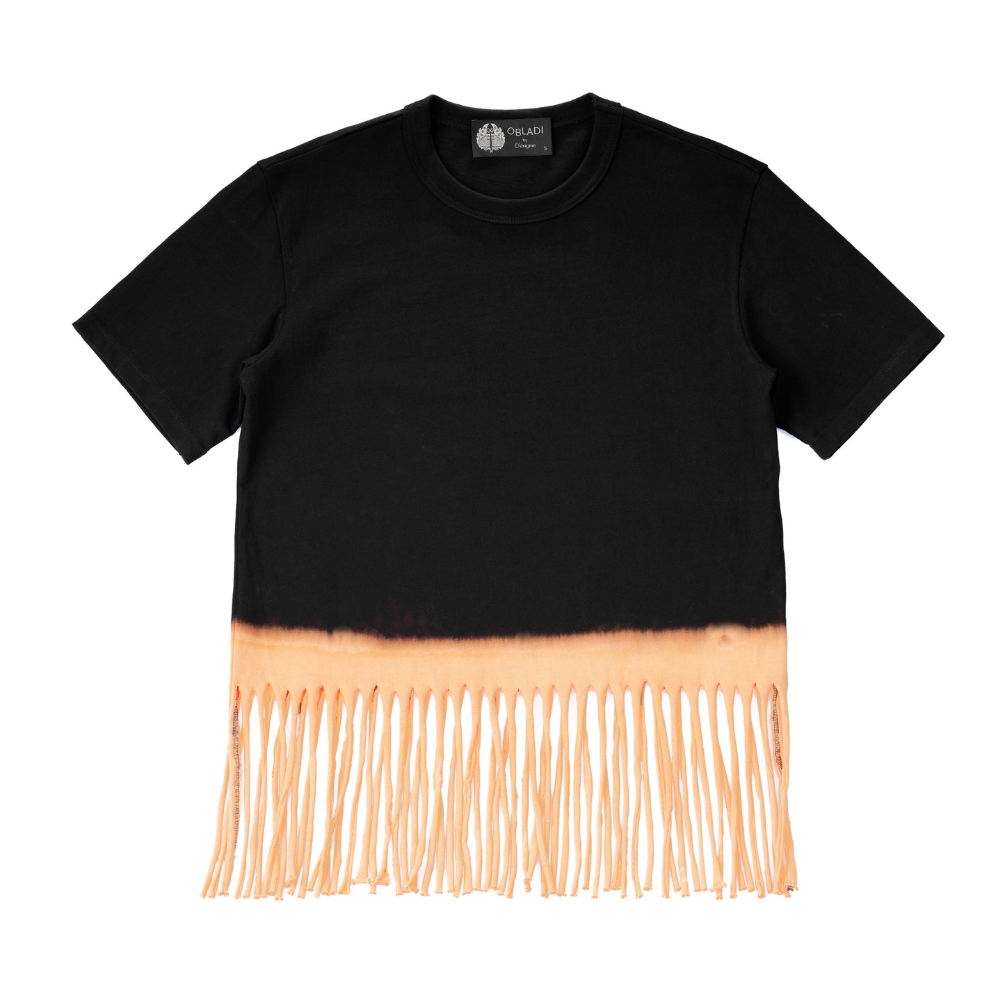 Fringe-Cut Bottom Bleached T-Shirt