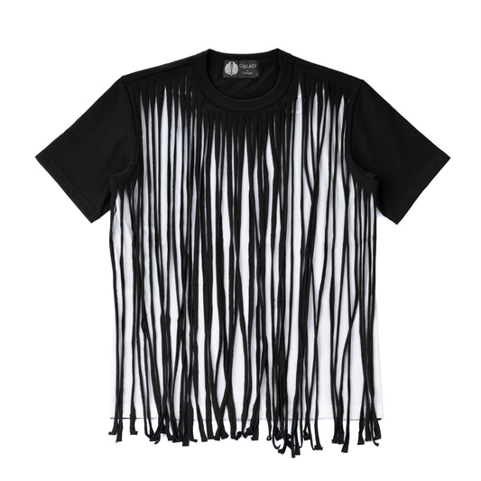 Two Layers Fringe Cut T-shirt