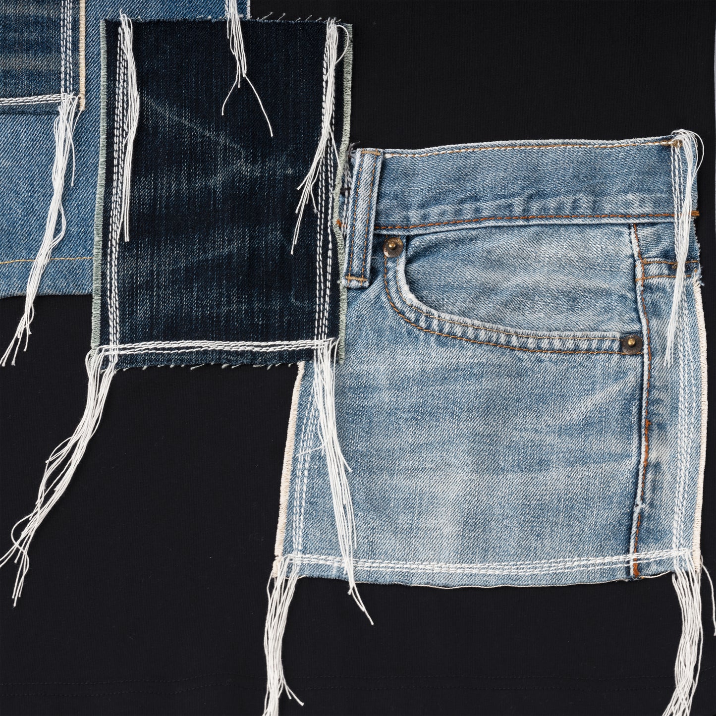 Áo thun chắp vá Pocket Jeans