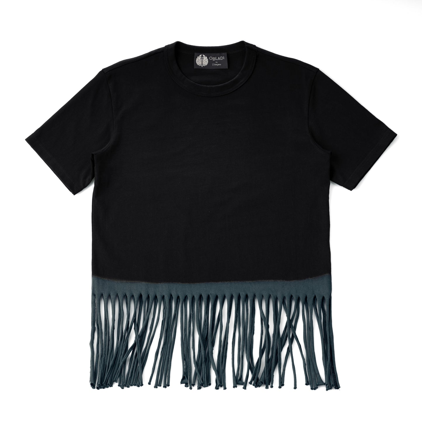 Fringe-Cut Bottom Bleached T-Shirt