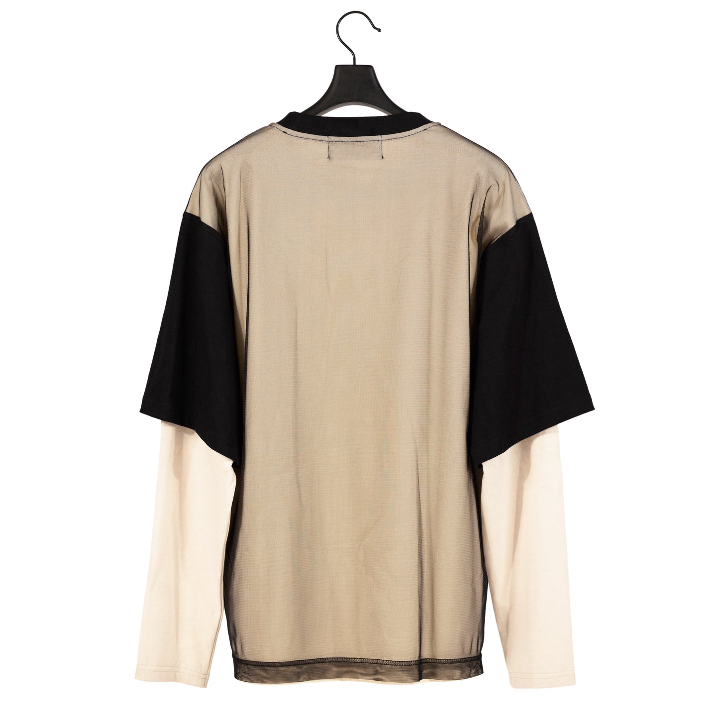 Two Layers Mesh Long Sleeves T-shirt