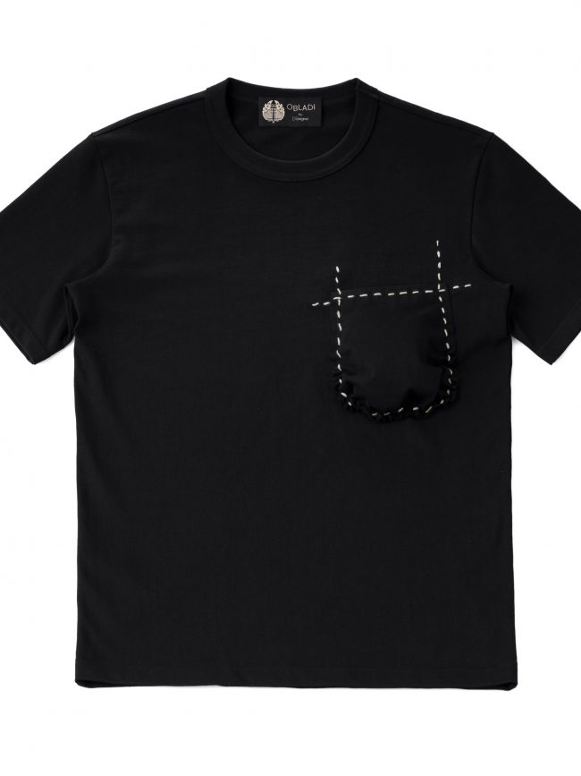 Hand-gathered pocket t-shirt