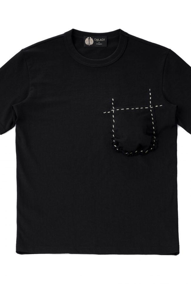 Hand-gathered pocket t-shirt