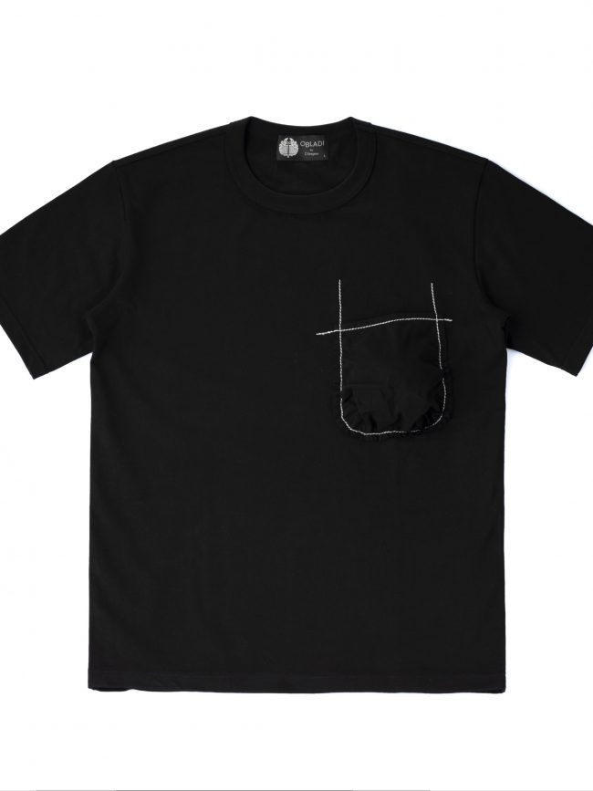 Machine gathered-pocket T-Shirt
