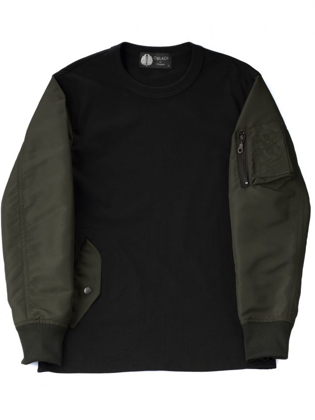 MA-1 sleeves t-shirt in moss green