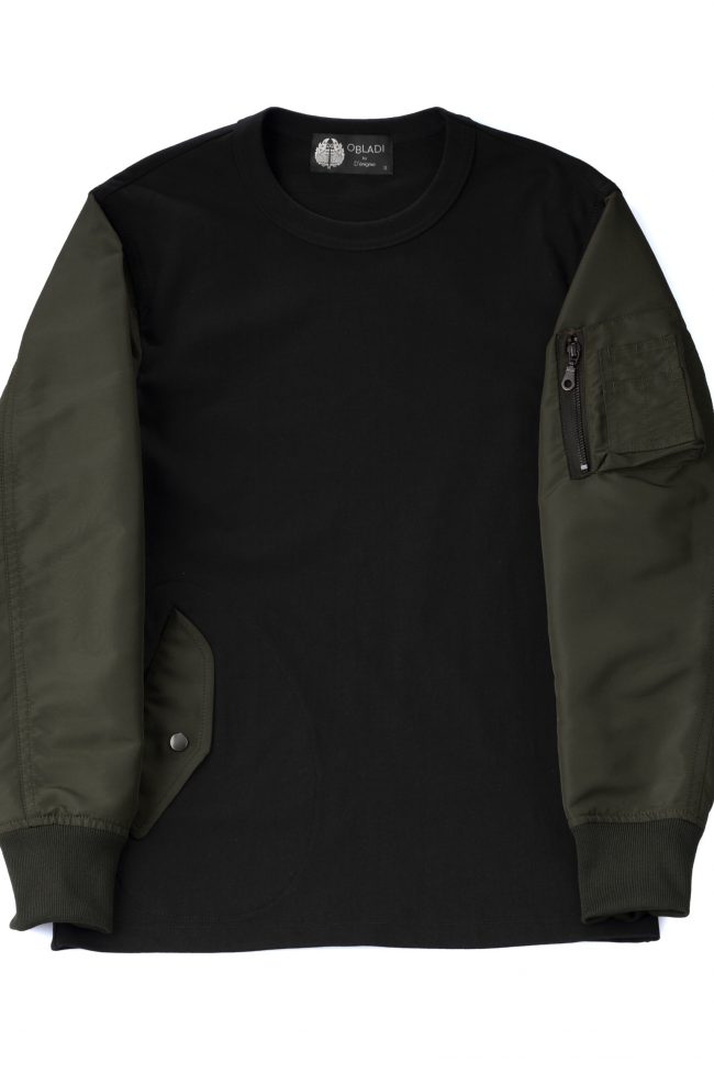 MA-1 sleeves t-shirt in moss green