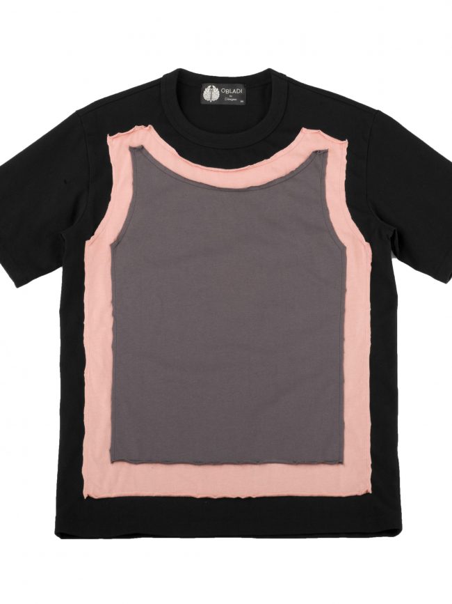 Two layers patchworks t-shirt