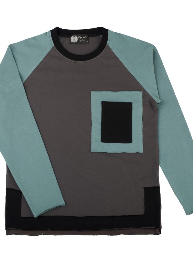 Long sleeves stadium t-shirt patchwork