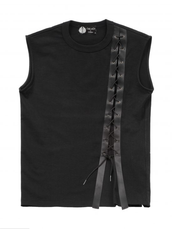 Lace up t-shirt without sleeves