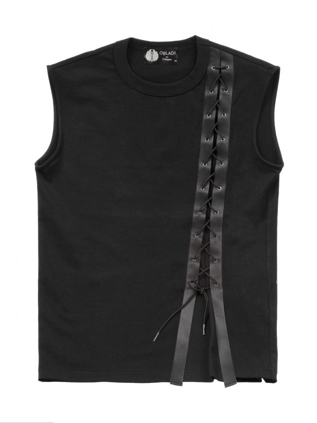 Lace up t-shirt without sleeves