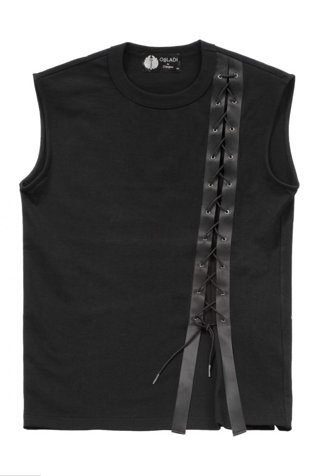 Lace up t-shirt without sleeves