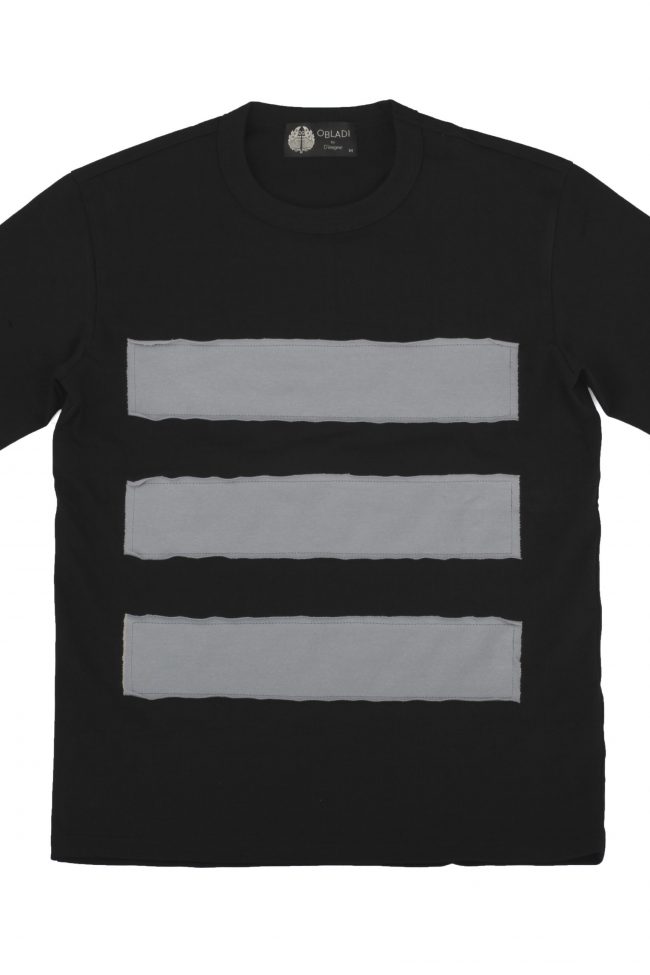 Three stripes patchwork t-Shirt