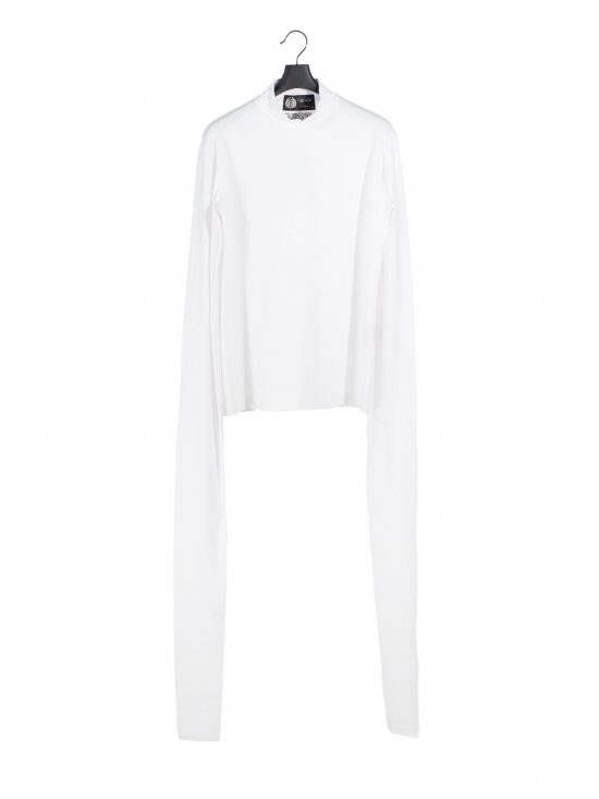 Overlong sleeves QR code embroidery t-Shirt