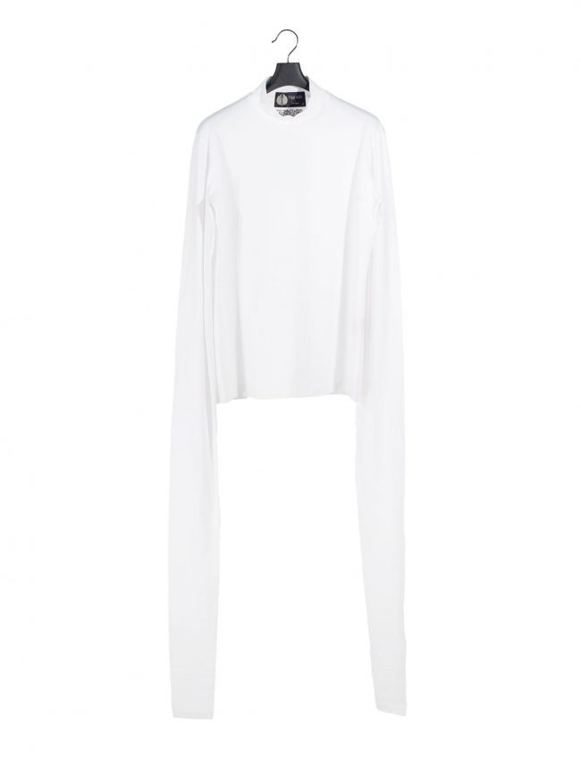 Overlong sleeves QR code embroidery t-Shirt