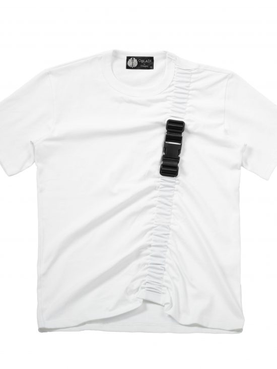 Gathered buckle t-Shirt