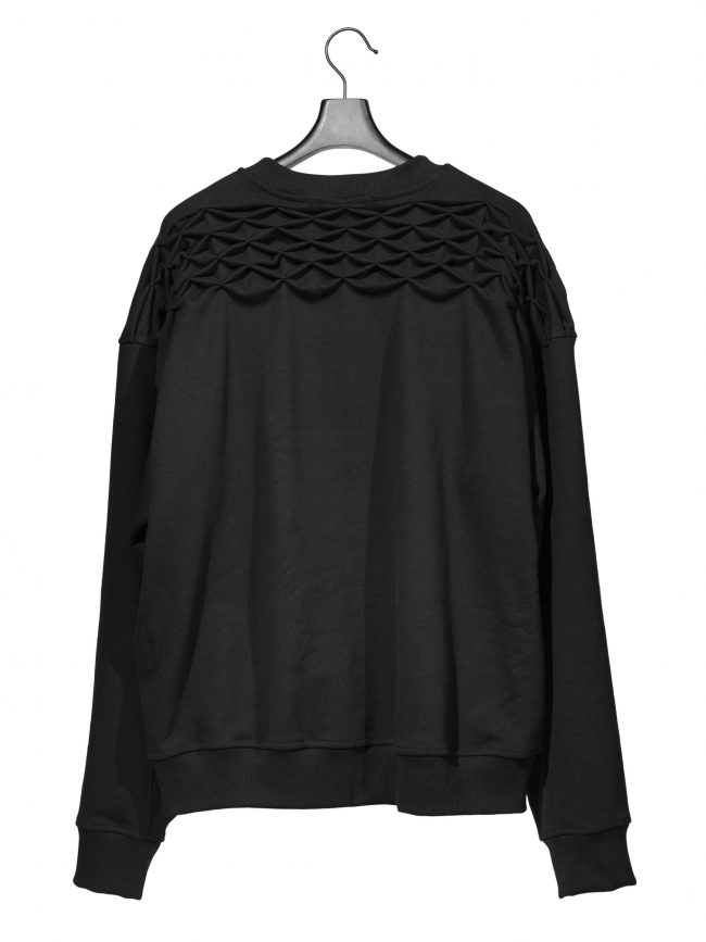 Yoke smocking long sleeves t-shirt