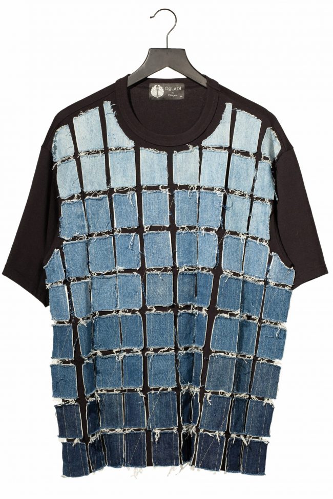 Multiple jeans patchwork t-shirt
