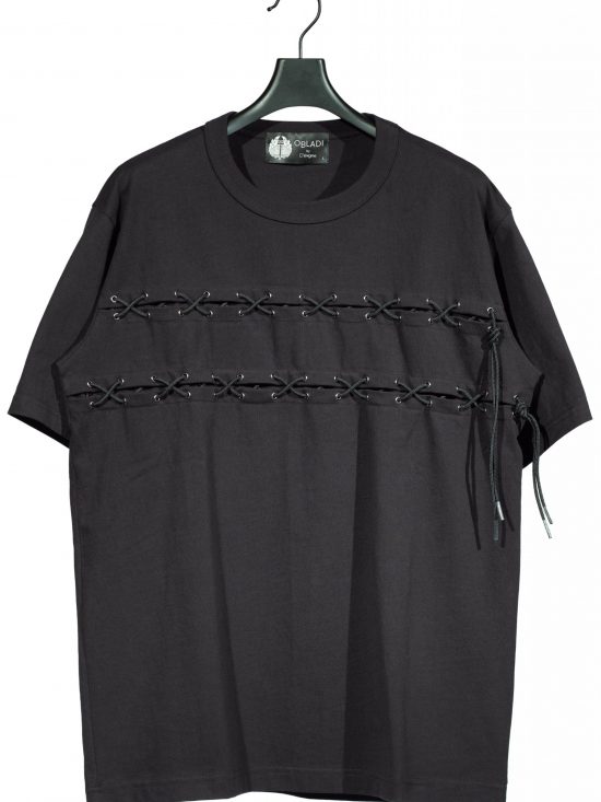 Double lace-up eyelets t-shirt
