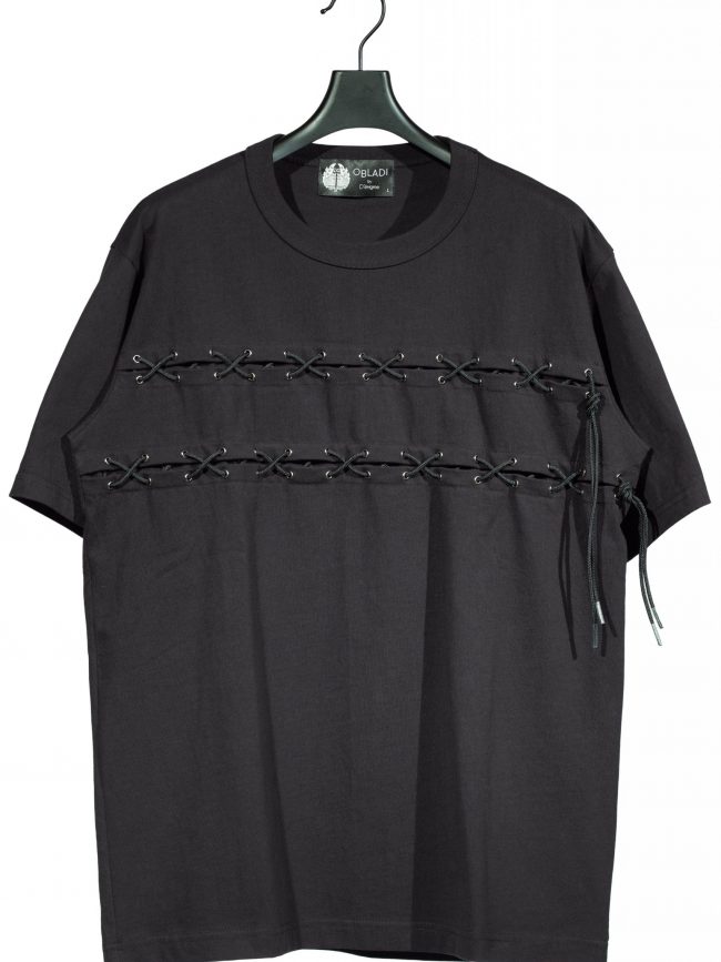 Double lace-up eyelets t-shirt