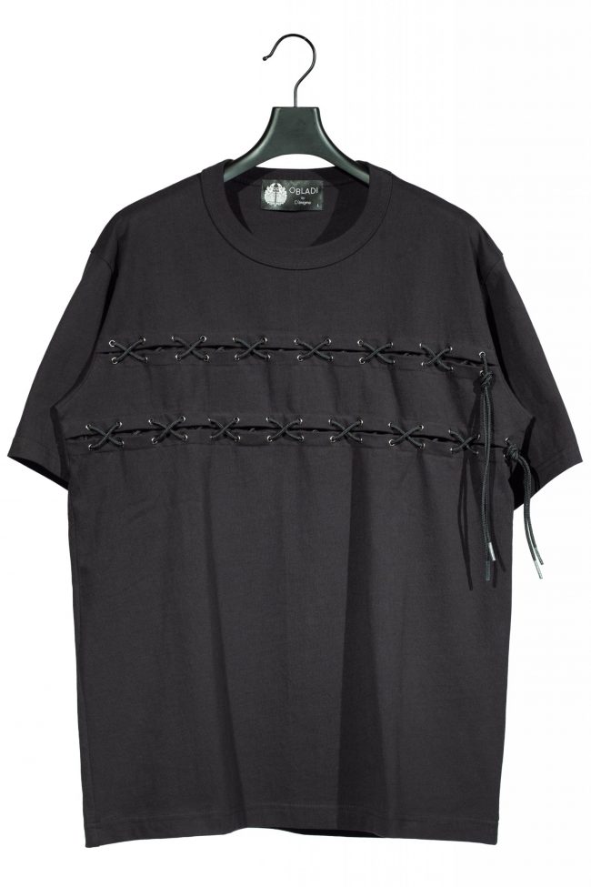 Double lace-up eyelets t-shirt