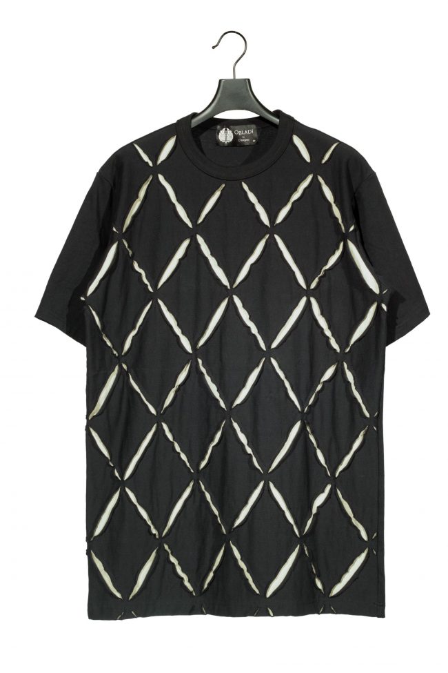 Argyle jersey patchwork t-shirt